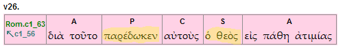 Clause diagram for Romans 1.26